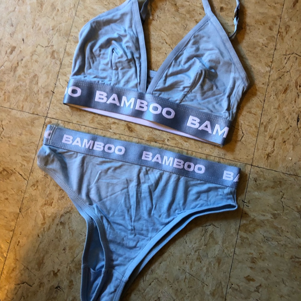 Blue bamboo underwear set